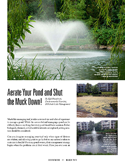 03.15GroundworkMag_FIRSTPAGEOFARTICLE_AerateYourPondandShuttheMuckDown_03.15_KyleF_e