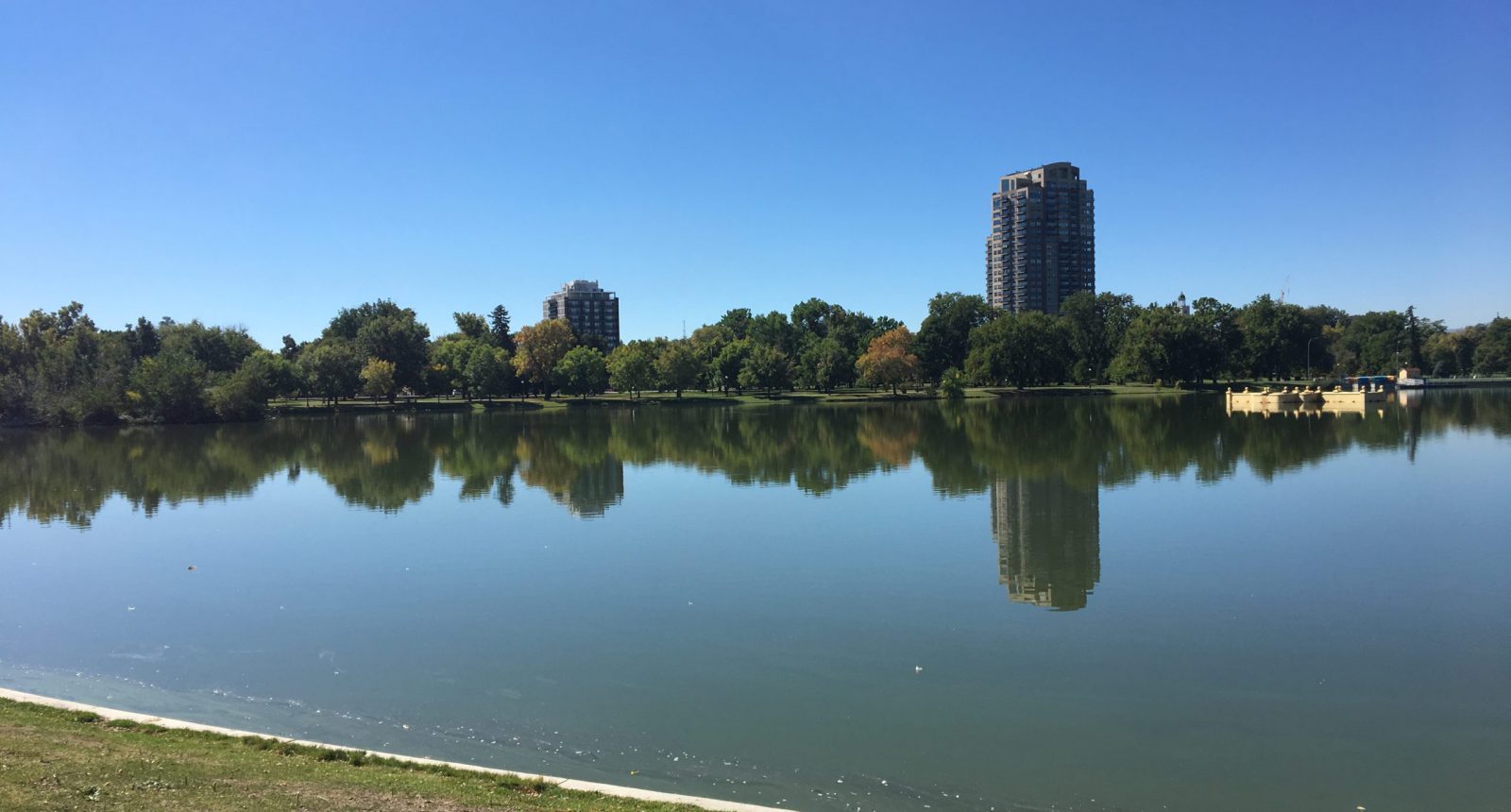 Denver Parks After nutrient remediation pond and lake algae control and aquatic weed control