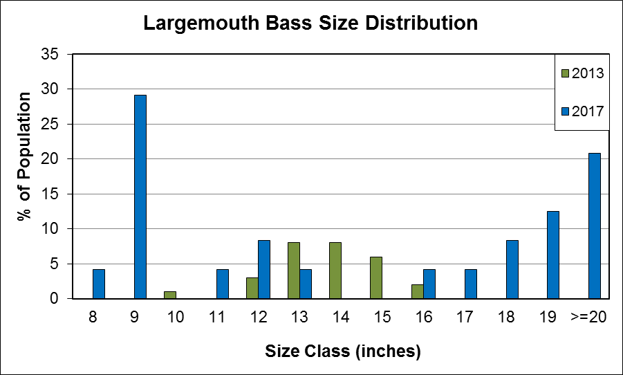 largemouth bass size distribution