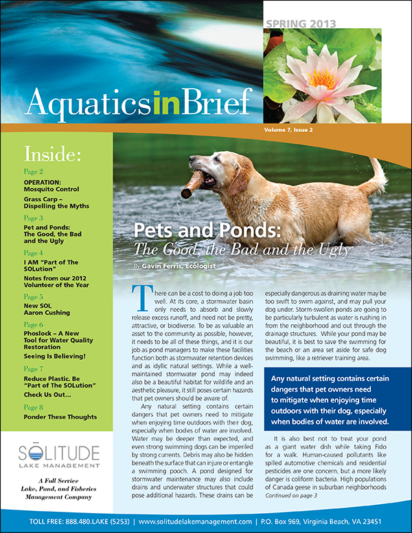 SOLitude_lake_management_AquaticsInBrief_newsletter_2013_Spring_cover