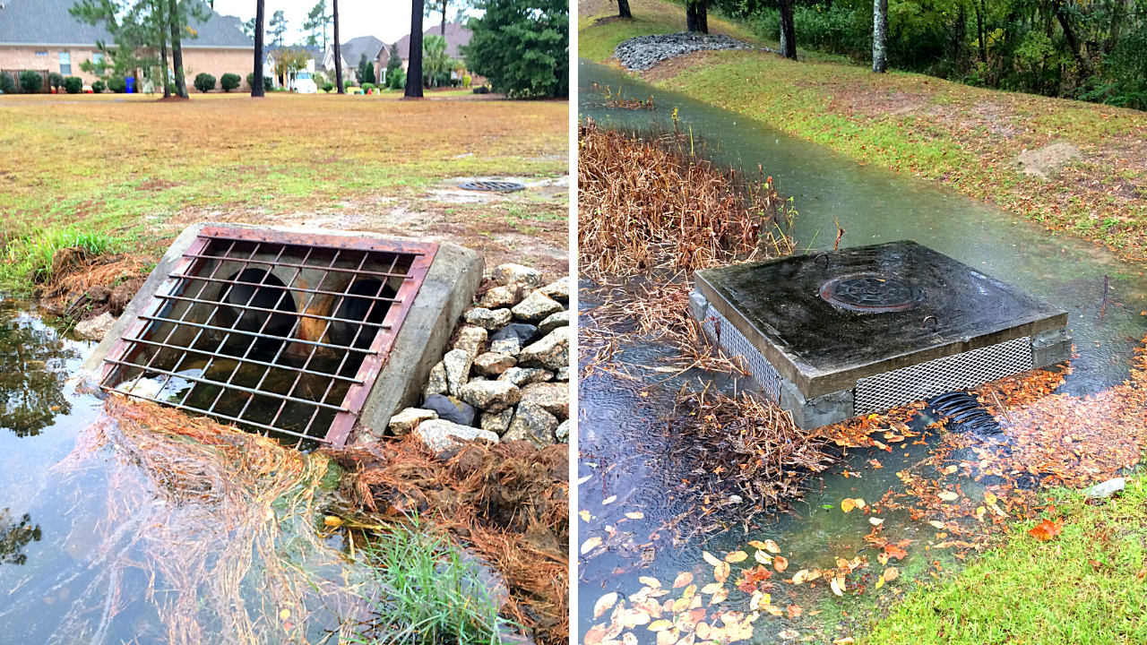 clogged stormwater pond outlets - stormwater pond maintenance and permitting