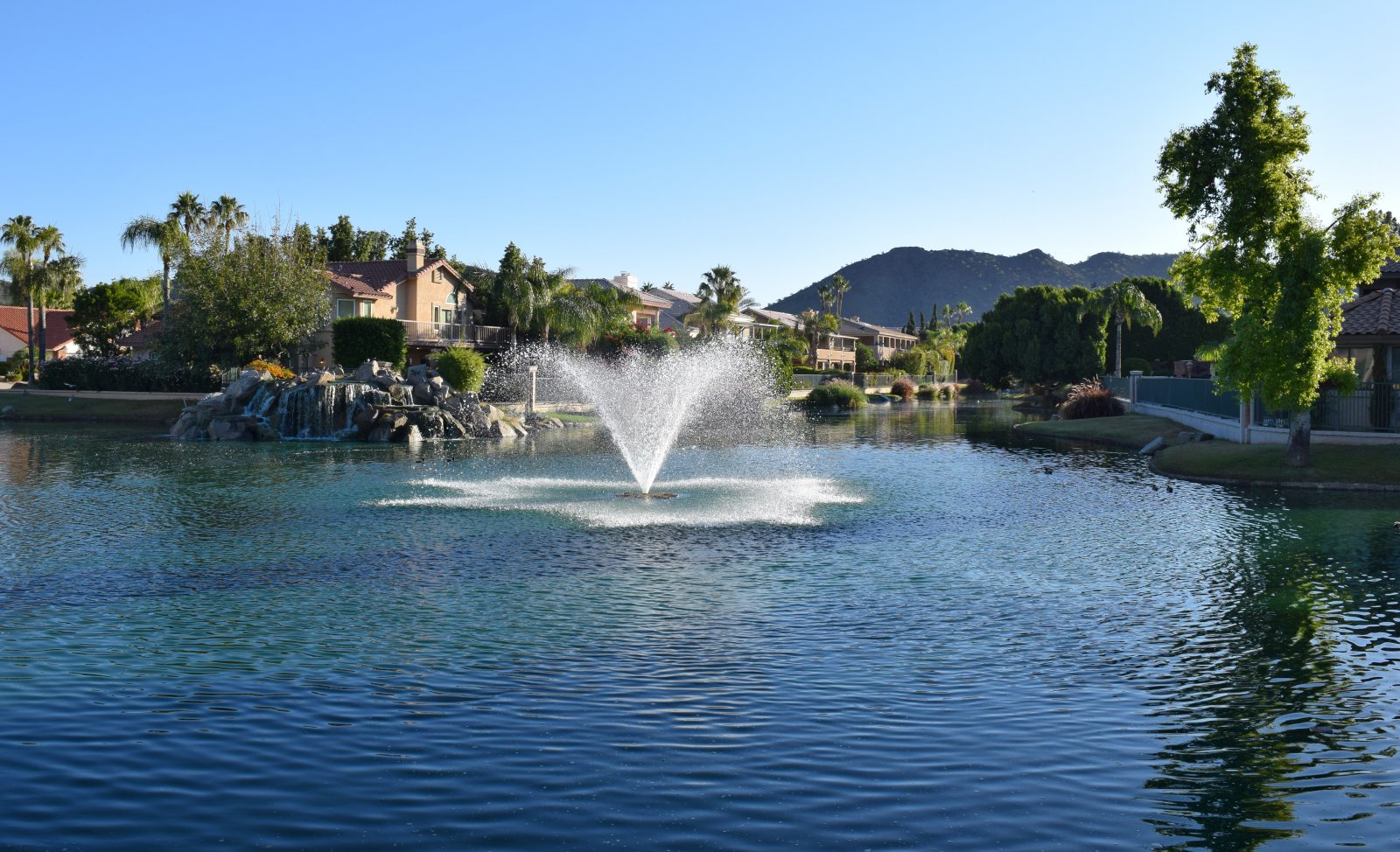 fountain and lake view 2