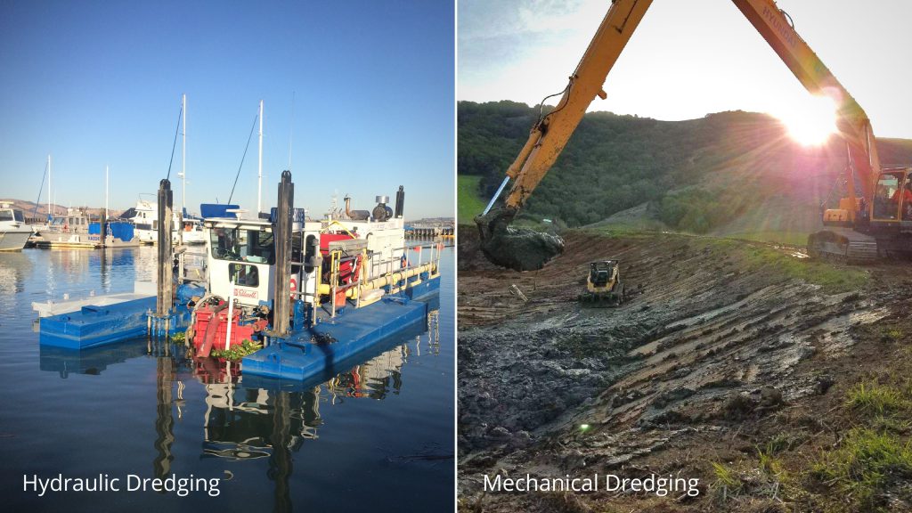 hydraulic dredging and mechanical dredging - sediment removal - hydro raking - muck removal - larger