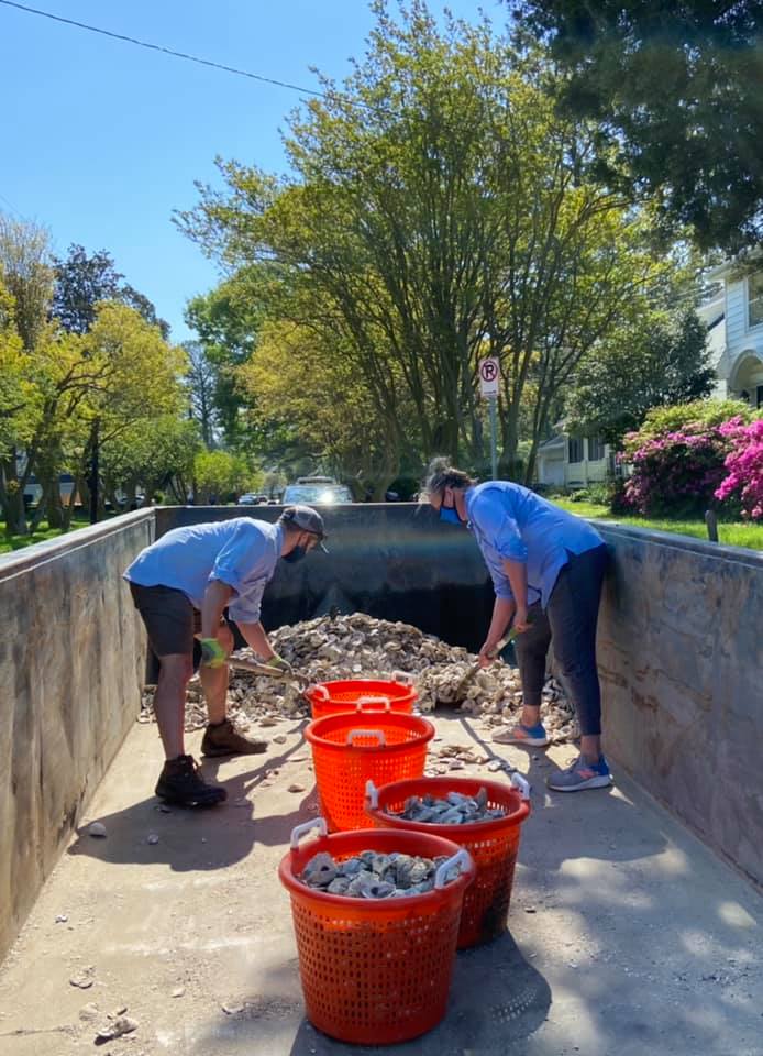 oyster shell removal - virginia beach newport news - earth day - the solution