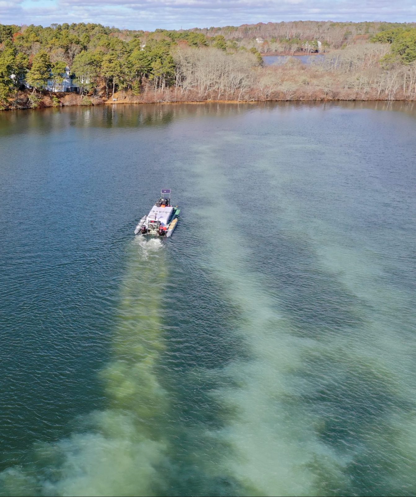 alum application drone scenic nutrient remediation