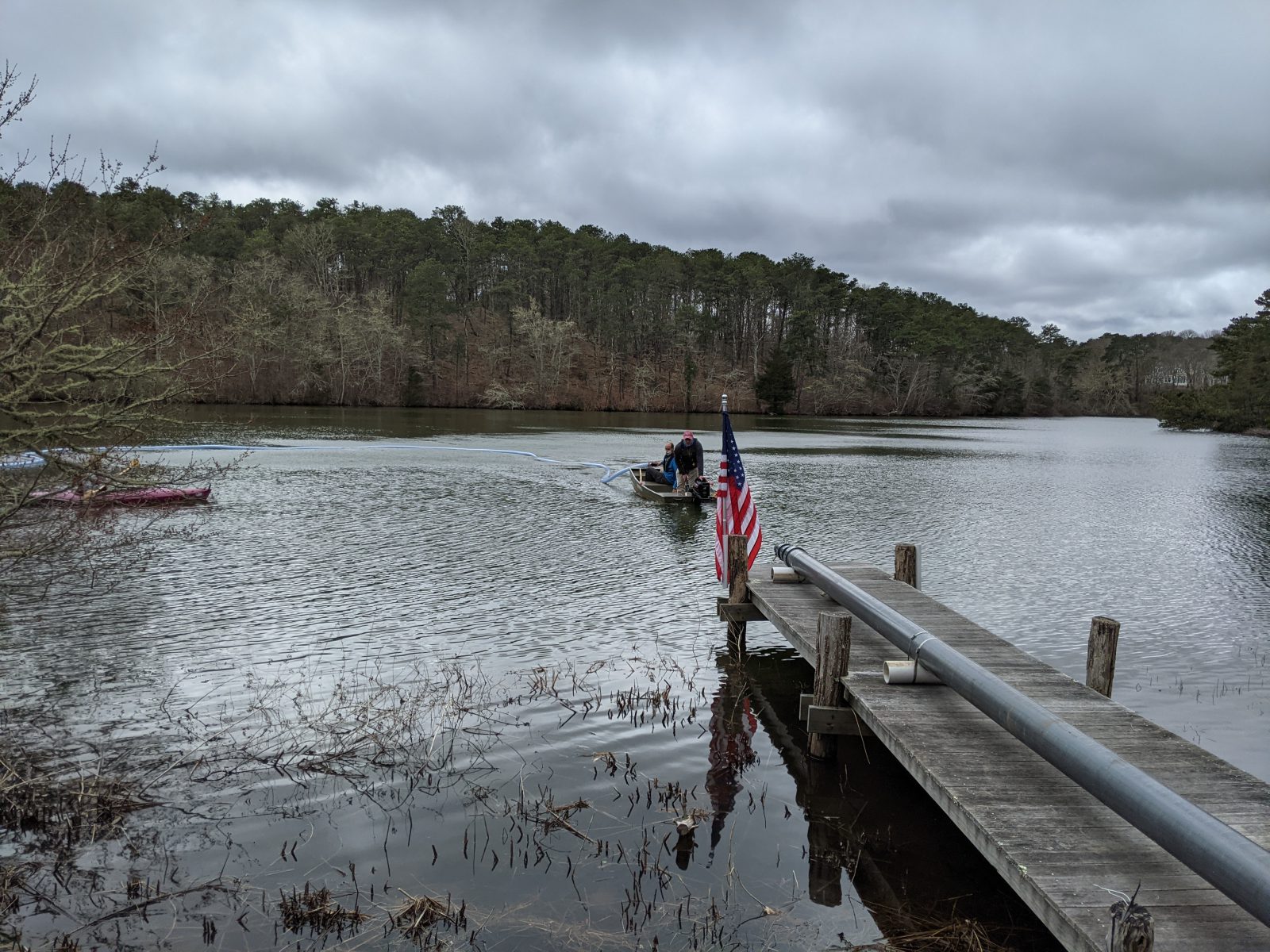 Connecting the system before placing it at the lake bottom