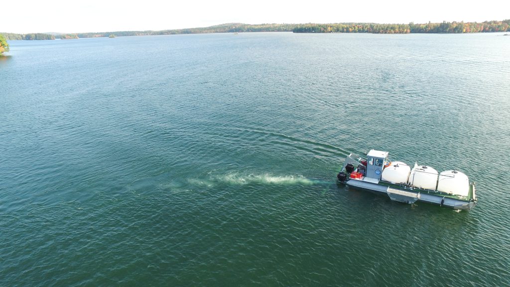 alum chronic nutrient loading nutrient remediation drone shot