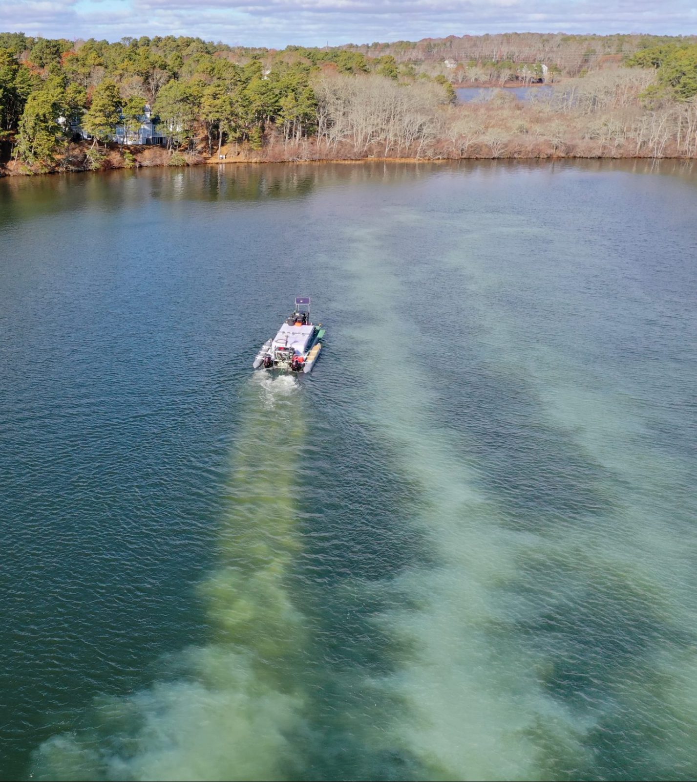 alum chronic nutrient loading nutrient remediation drone shot 2