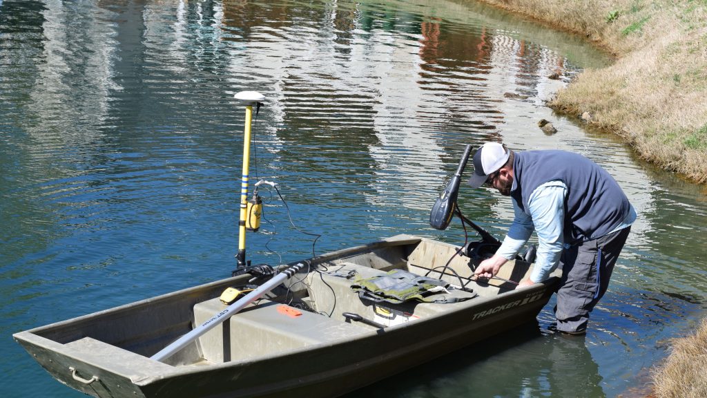 stormwater compliance lake mapping bathymetry assessing boat mapping equipment data collection water quality testing water depth water assessment