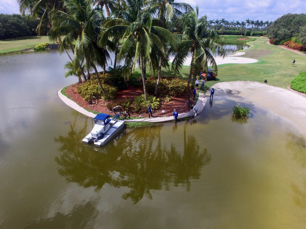 sox erosion control - golf course management - murky water - florida - on the job