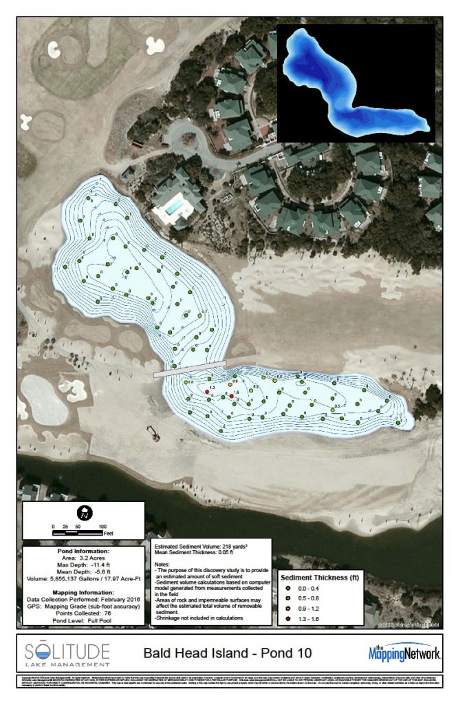 Nuisance Plant Control on Golf Course Bald Head Island NC Pond 10 mapping