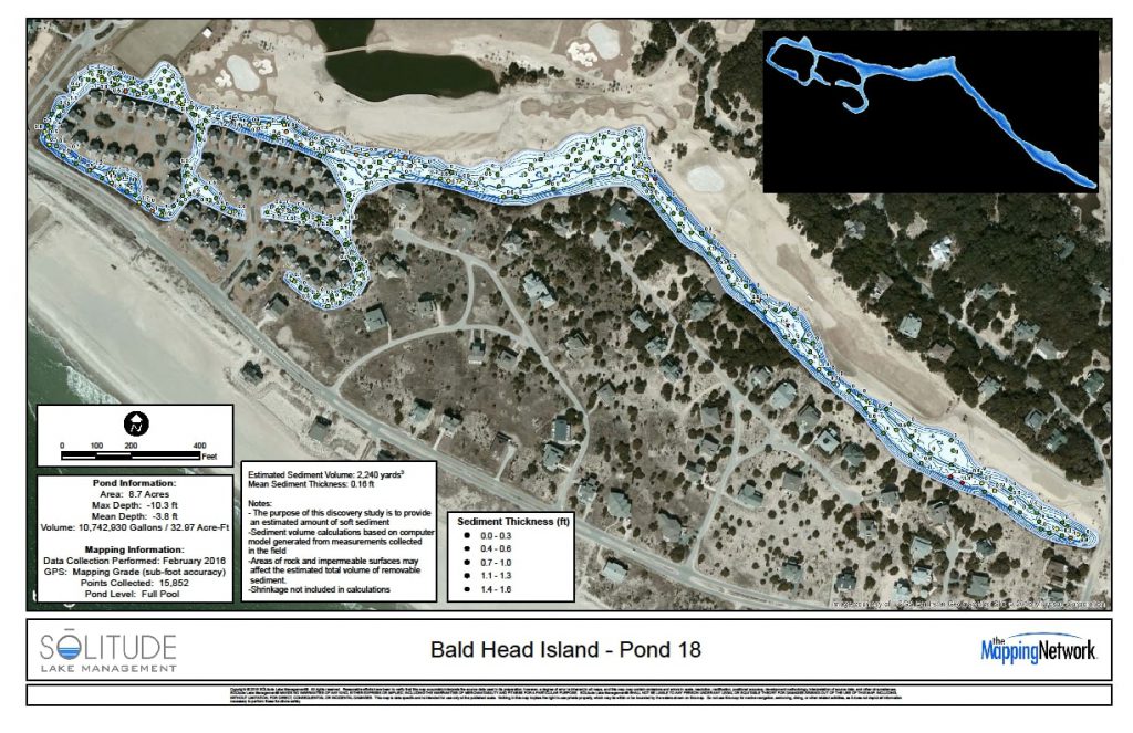 Nuisance Plant Control on Golf Course Bald Head Island NC Pond 18 mapping