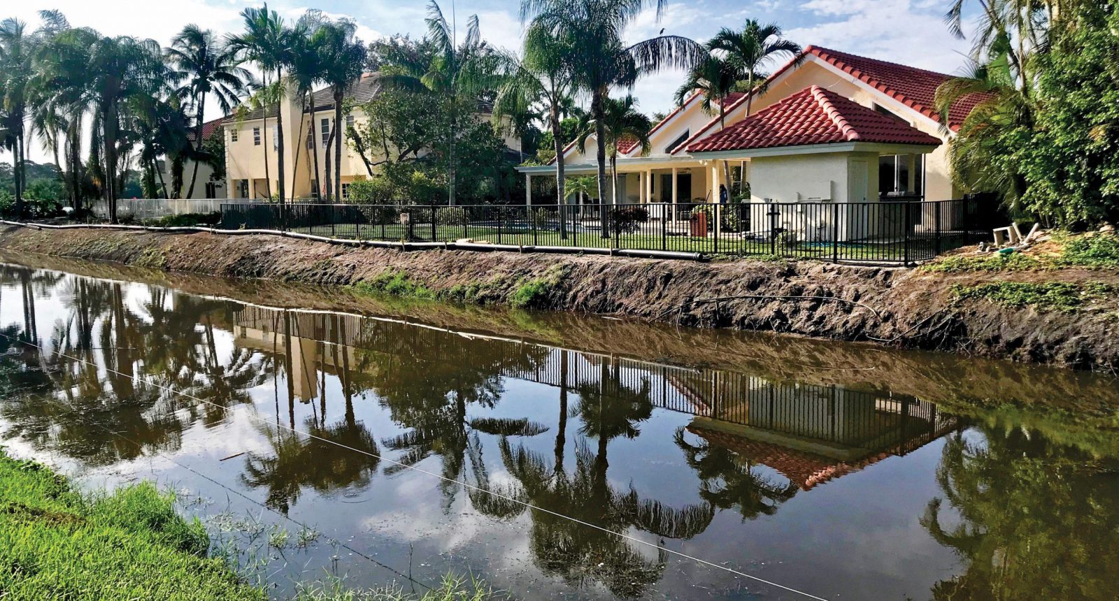 erosion control and shoreline stabilization with beneficial plants - florida - before - hoa and community