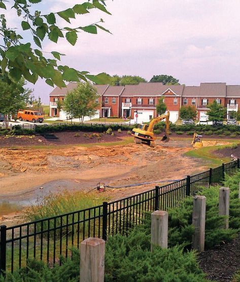 community pond being dredged